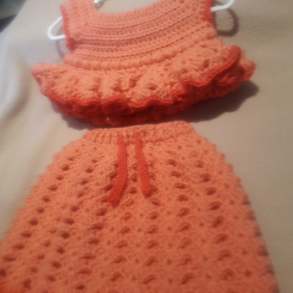 Crochet top and skirt